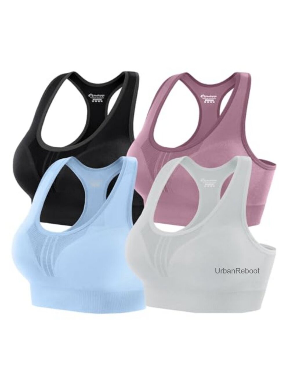 High Impact Sports Bra Pack Racerback Padded Removable Cups